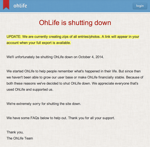 OhLife Shutdown: Alternatives and Replacements